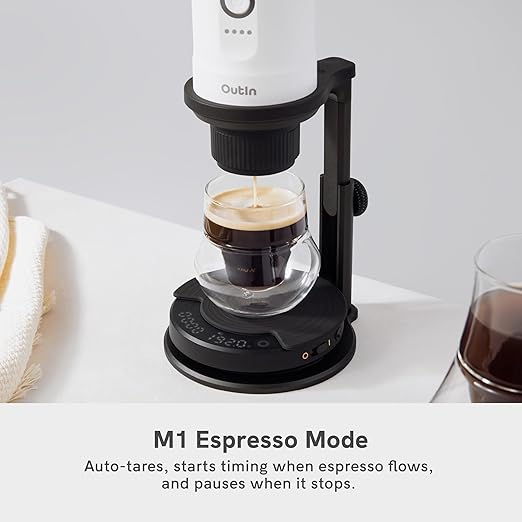 OutIn Claro Portable Coffee Scale, Timer Function, Rechargeable