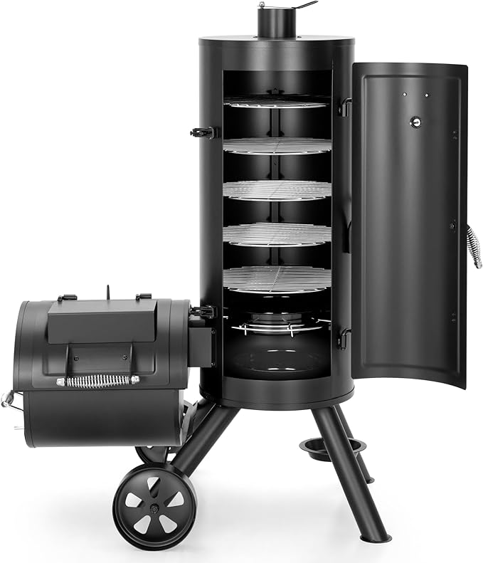 Captiva Designs Vertical Charcoal Smoker Grill Extra Large Barbecue Grill
