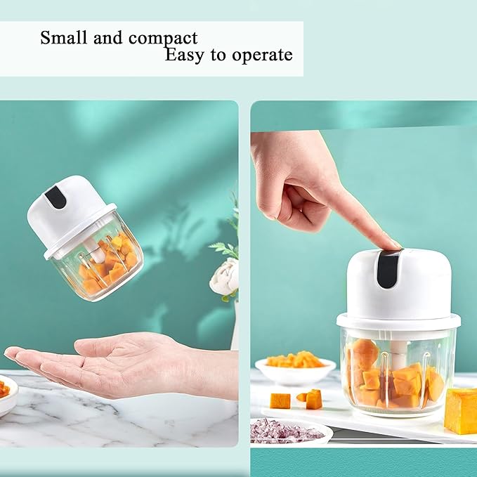 1.5 CUP Garlic Chopper,Electric Mini Food Processor,Portable Veggie Chopper