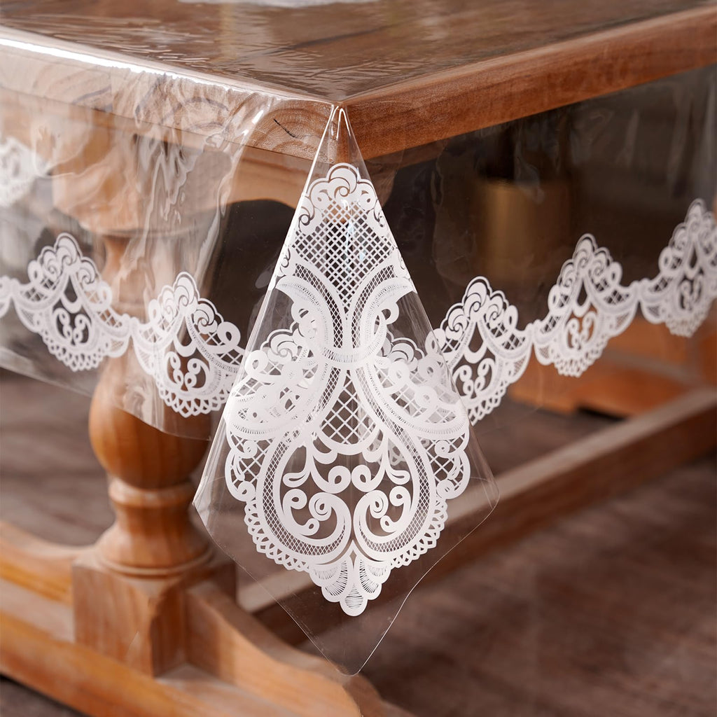 Artbloss Clear Table Cover Protector Rectangle Vinyl Table Cloth, 60" x 84"