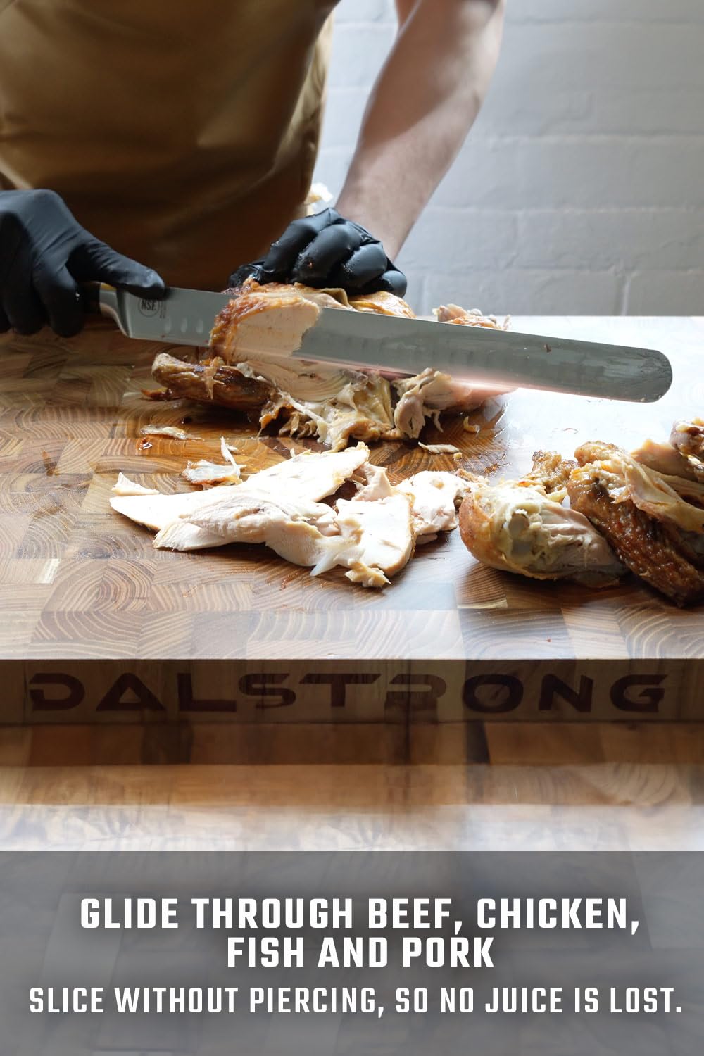 Dalstrong 12" Slicing Knife — Granton Edge, Forged German HC Steel, 56+ HRC — For BBQ Brisket, Holiday Roasts & Turkey Carving — Full-Tang G10, Sheath, Gladiator ELITE, customer support
