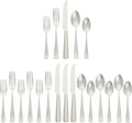 Amazon Basics 20-Piece Stainless Steel Flatware Set with Square Edge, Dishwasher Safe, Simple Design, Service for 4, Silver