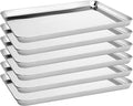 BIEAMA 6 Pack Stainless Steel Toaster Oven Baking Sheets, 17.3 x 12.2 in
