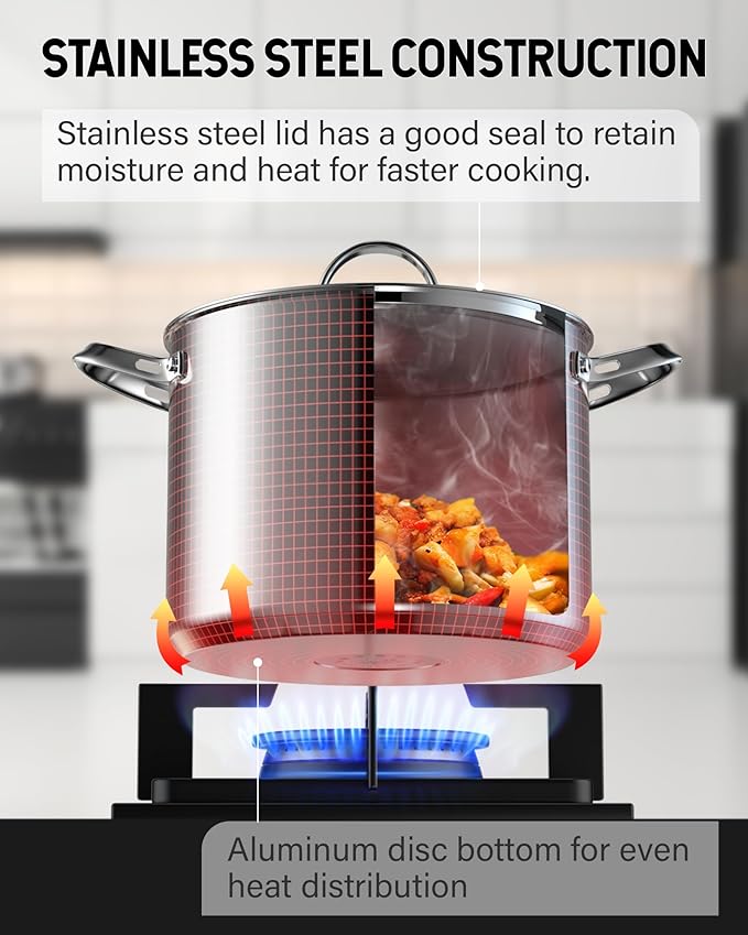 Cooks Standard Heavy Duty Stainless Steel Stock Pot - Large Deep Pot