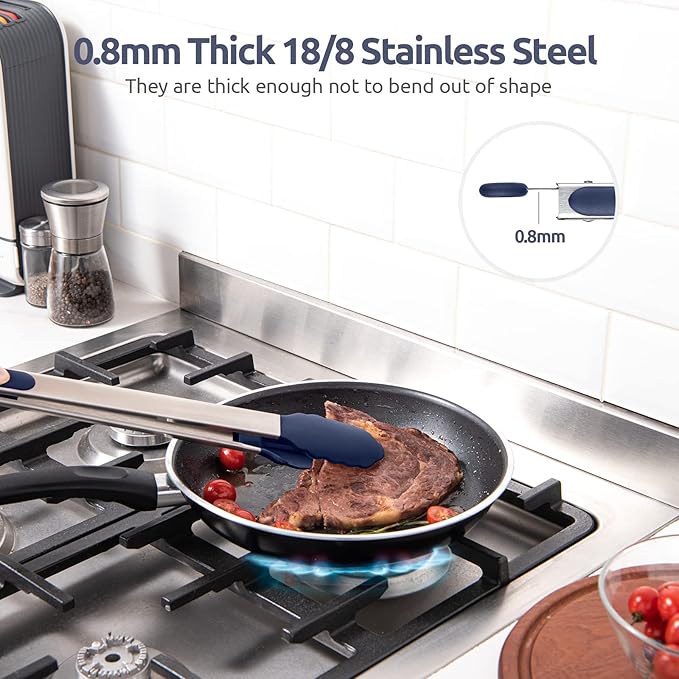 U-Taste Kitchen Tong for Cooking, 480ºF Heat-Resistant, 16in/Midnight Blue