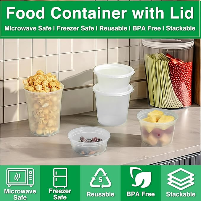 tropipak Deli Food Containers, Leakproof Storage Containers, 12 oz, 50 Pack