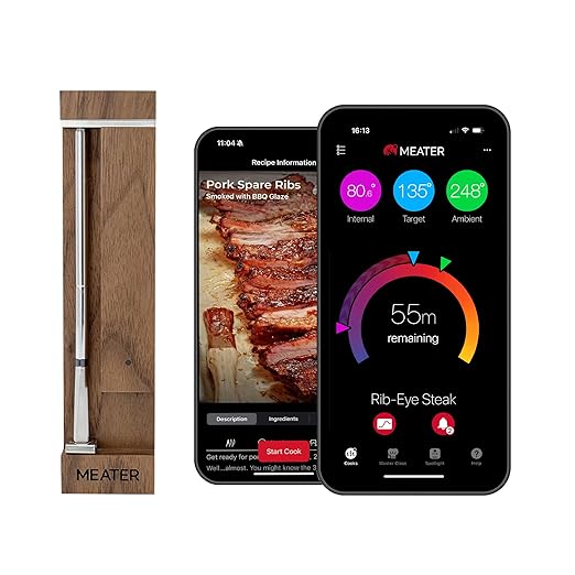 MEATER Pro Smart Meat Thermometer, Walnut, Bluetooth, 1000°F, Long Range