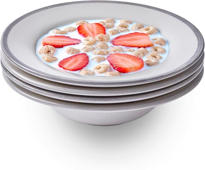 Portmeirion Potter's Brushstroke Oatmeal Bowl - Grey, Set of 4