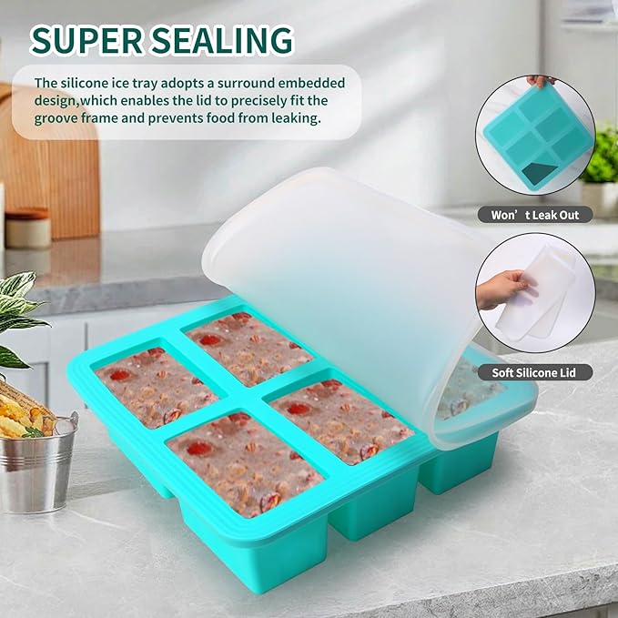 1 Cup Silicone Freezer Trays with Lid