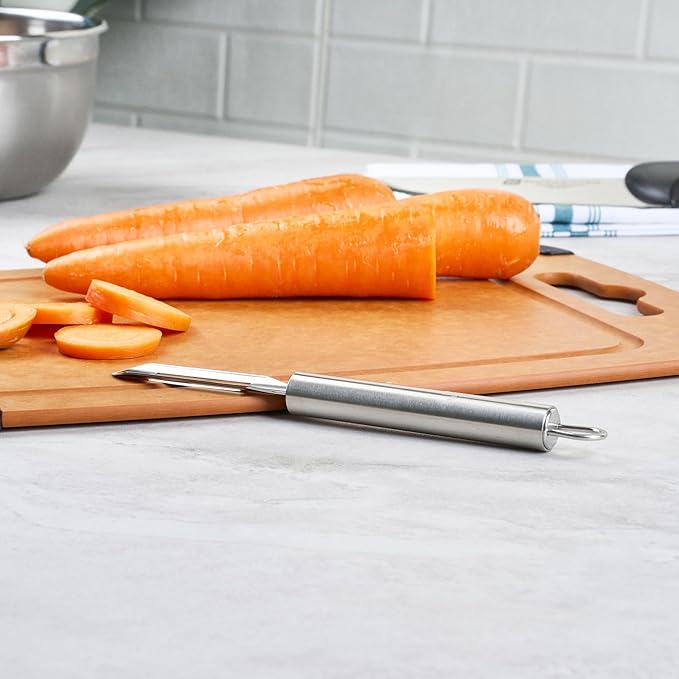 Restaurantware Stainless Steel Straight Vegetable Peeler - 24 Pack - German Standard - Double Edged Kitchen Peeler Dishwasher Safe, Sharp Blades - Potato Peeler for Potato, Apple, Cucumber