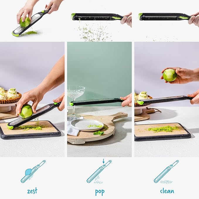 Dreamfarm Ozest Self-Cleaning Zester with Pop Button - 1mm Fine Zesting