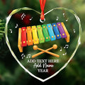 Personalized Xylophone Player Christmas Glass Ornament, Custom Text Name & Year Xylophone Xmas Ornament, Xylophonist Christmas Tree Hanging Ornaments 2026, Gift for Men Women Instrument Lover