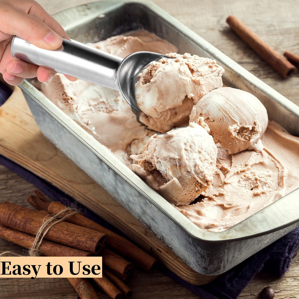 Aluminum Ice Cream Scoop, Large Ice Cream Scooper, Silver