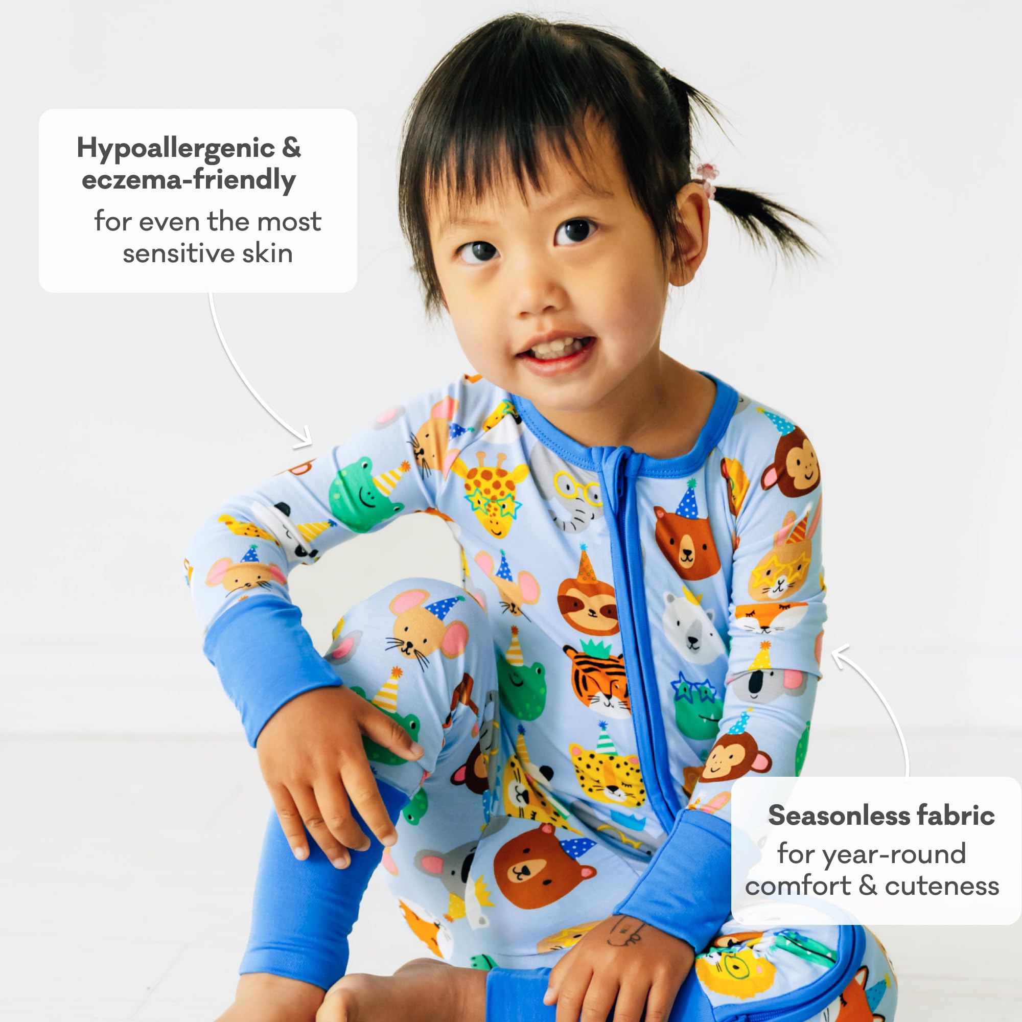Little Sleepies Baby Pajamas, Blue Party Pals, 18-24M