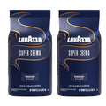 Lavazza Super Crema Whole Bean Coffee, Medium Espresso Roast, Arabica and Robusta Blend, 2.2 lb Bag (Pack of 2)