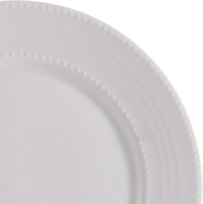Mikasa Annabelle Bone China Dinnerware Set, 40-Piece Service for 8, White Hobnail Detail, Dinner Plates, Salad Plates, Bowls and Mugs, Dishwasher and Microwave Safe