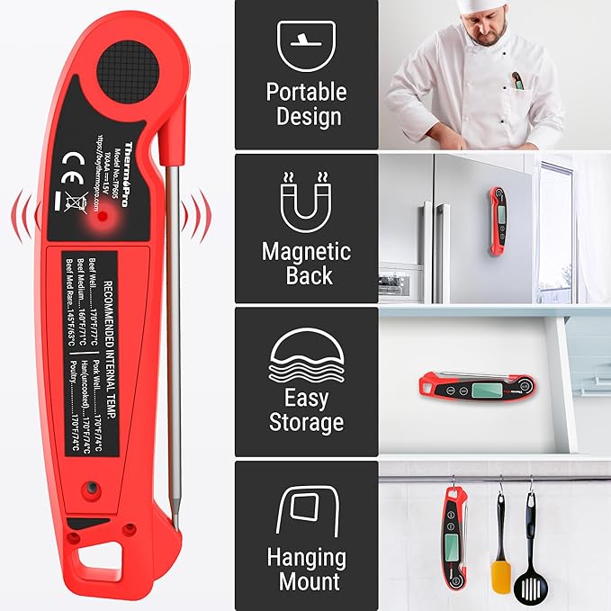 TempPro TempSwift Instant Read Meat Thermometer for Cooking