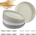 HEYCOME 12 Pcs Unbreakable Deep Dinner Plates Set, 10 inch Reusable Plastic Wheat Straw Plates, Microwave and Dishwasher Safe Plate for Kitchen, Lightweight Plate for Dessert, BPA Free, 4 Colors