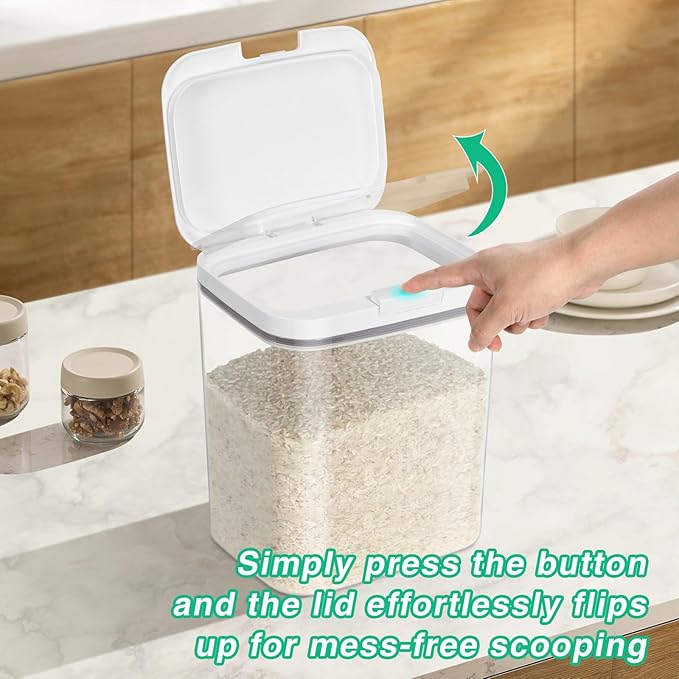 4.75 Qt Rice Flour Container Dog Food Storage Holder with Flip-up Lid Scoop