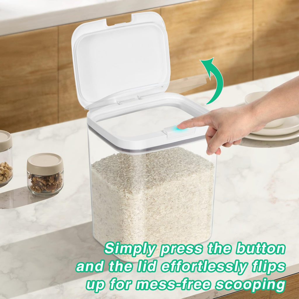 4.75 Qt Rice Flour Container Dog Food Storage Holder with Flip-up Lid Scoop