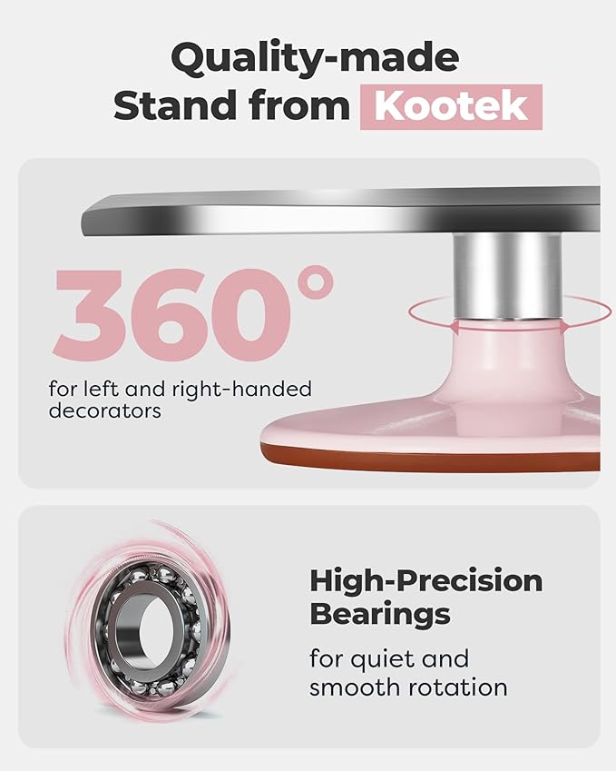 Kootek Aluminum Cake Stand Turntable for Party, Base Giratoria Para Pastele
