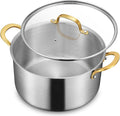 BEZIA 6 QT Stock Pot with Lid, Full Clad 3-Ply Stainless Steel Cooking Pot