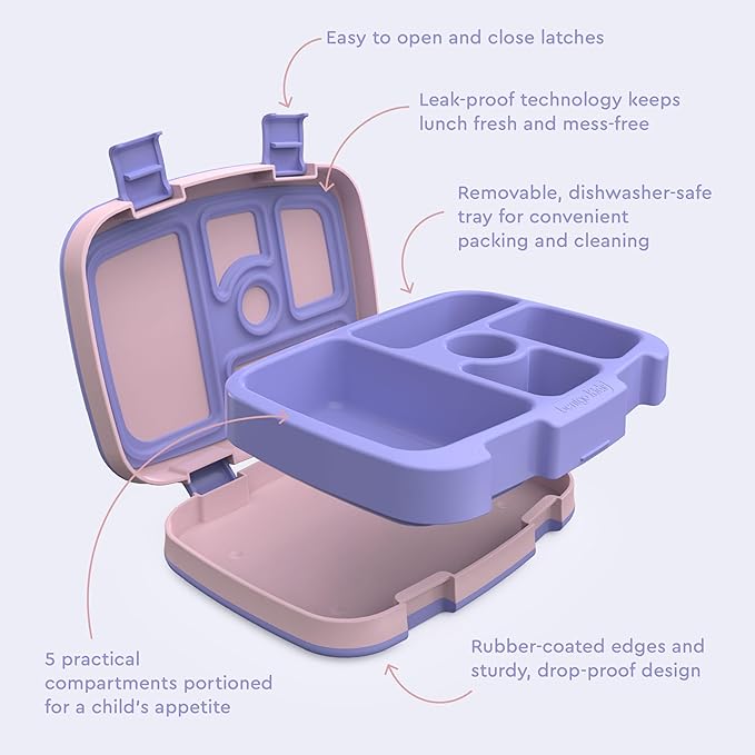 Bentgo Kids Prints Leak-Proof 5-Compartment Bento-Style Kids Lunch Box