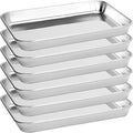 BIEAMA 6 Pack Stainless Steel Toaster Oven Baking Sheets, 9 x 7 in