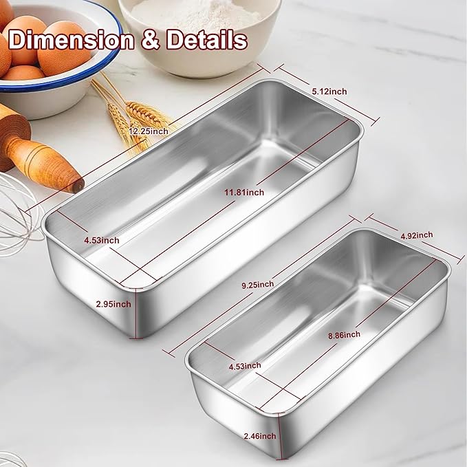 LIANYU Bread Loaf Pans Set of 4, 1 Large (12x5 Inch) & 3 Medium (9x5 Inch)