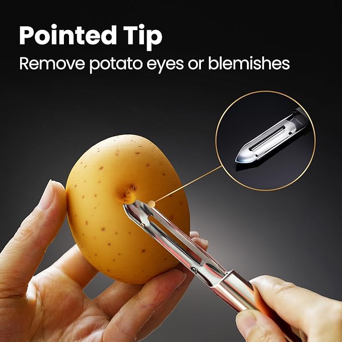 Gourmet Easy Stainless Steel Vegetable Peeler, Ultra Sharp Dual Blades