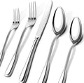 Silverware Set for 6, 30 Piece Boston Style Stainless Steel Flatware Set