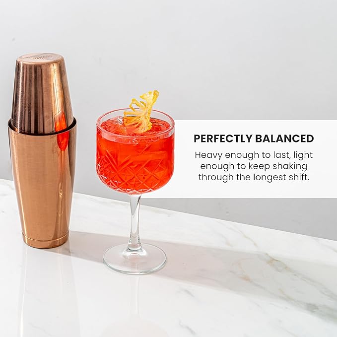 A Bar Above Boston Cocktail Shaker Set, 2 Piece, 18 and 28 Oz Tins, Black