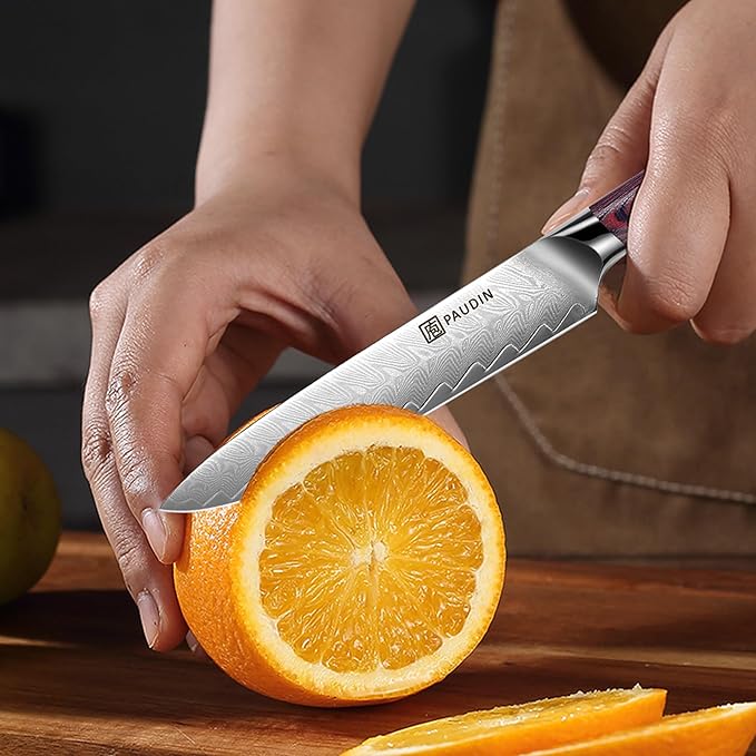 PAUDIN Utility Knife, 5 Inch Damascus Chef Knife