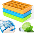 3 Pack Silicone Ice Cube Trays, 1.2" Perfect Square Molds, 1oz (2 tbsp) per Well for Baby Food & Coffee, Odorless Food Grade, BPA Free, Easy Release Flexible Ice Trays for Whiskey, Cocktail