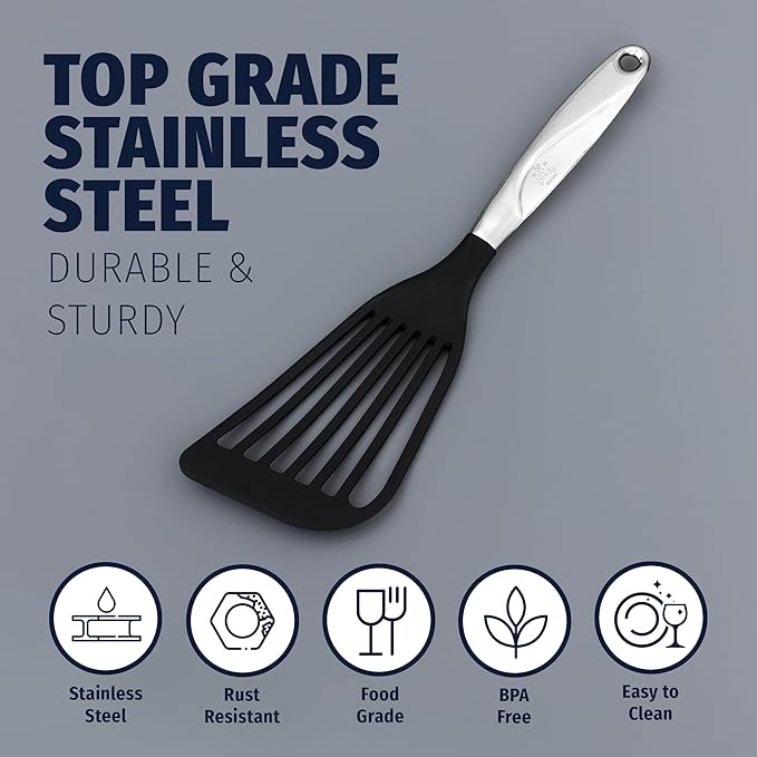 Zulay Kitchen Stainless Steel Fish Turner Spatula