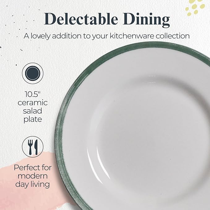 Portmeirion Potter's Brushstroke Dinner Plate - Green, Set of 4