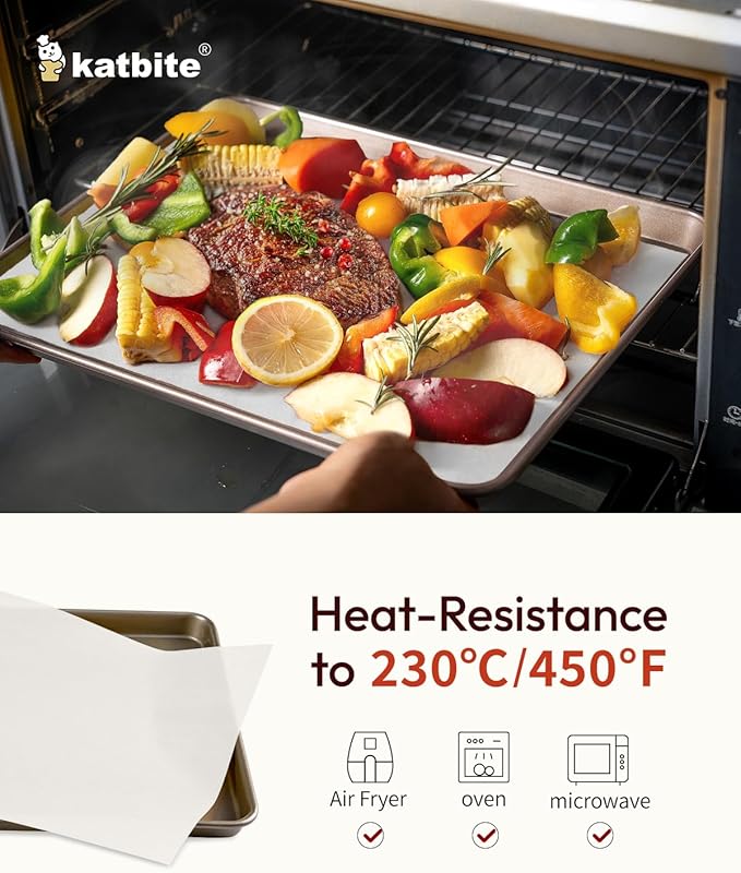 Katbite 300 Pcs Parchment Paper Baking Sheets, 12x16 Inch, Heavy Duty