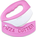 Suanyok Pizza Cutter Stainless Steel Rocker Blade with Cover(Pink)