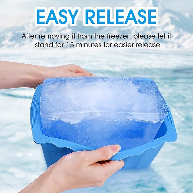 4PC Extra Large Ice Cube Molds, Giant Ice Block Molds, Silicone Ice Maker