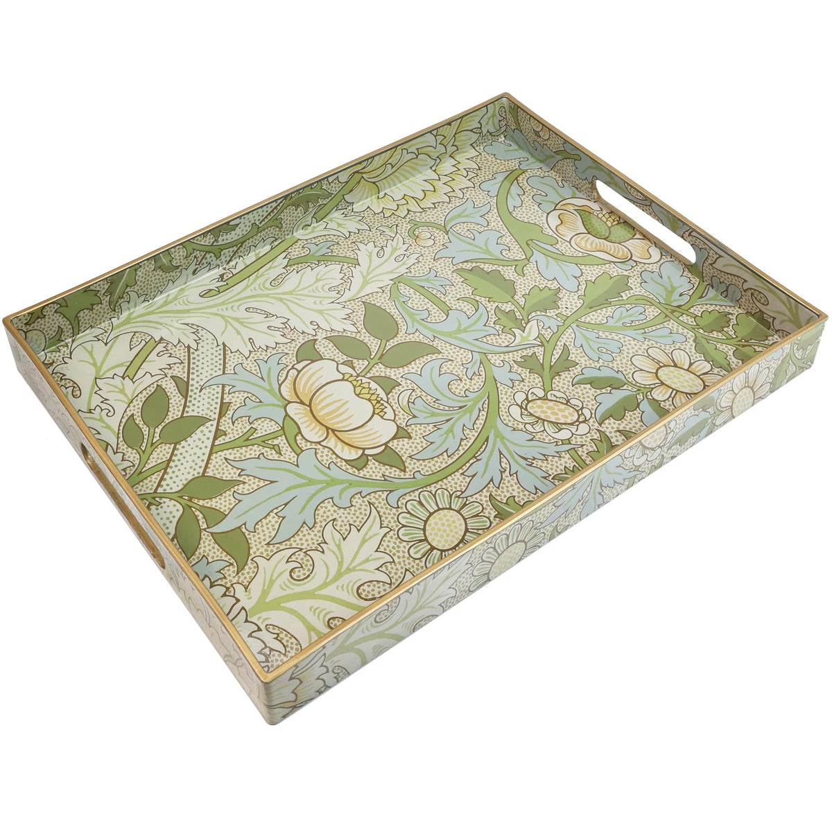 Spsyrine Plastic Serving Tray with Handles for Coffee Table, Dianthus