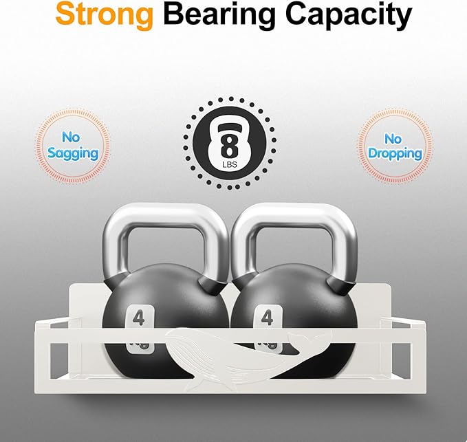 AURIKAR Magnetic Spice Rack for Refrigerator, 4-Pack Metal Seasoning Organizer for Kitchen Storage Organization, Space Saving Magnetic Shelf for Fridge, Pantry, Laundry Room, White