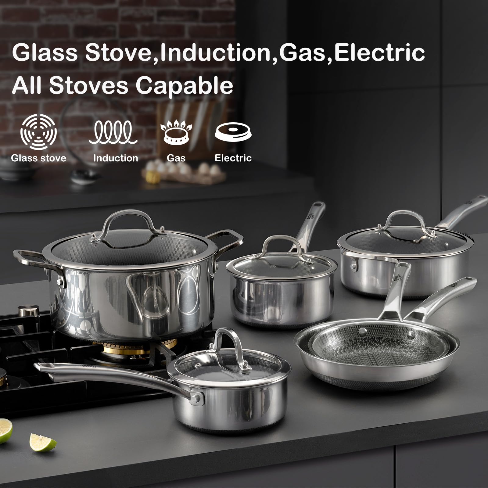 Sauce pan with lid,1.5 Quart & 2.5 Quart & 3.5 Quart Nonstick pot set
