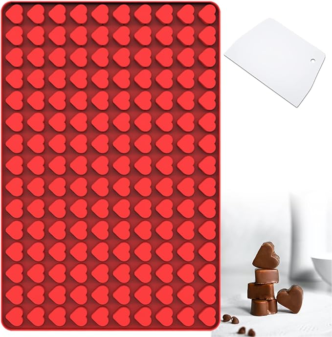 Amyandone Mini Heart Silicone Mold, 150 Cavities