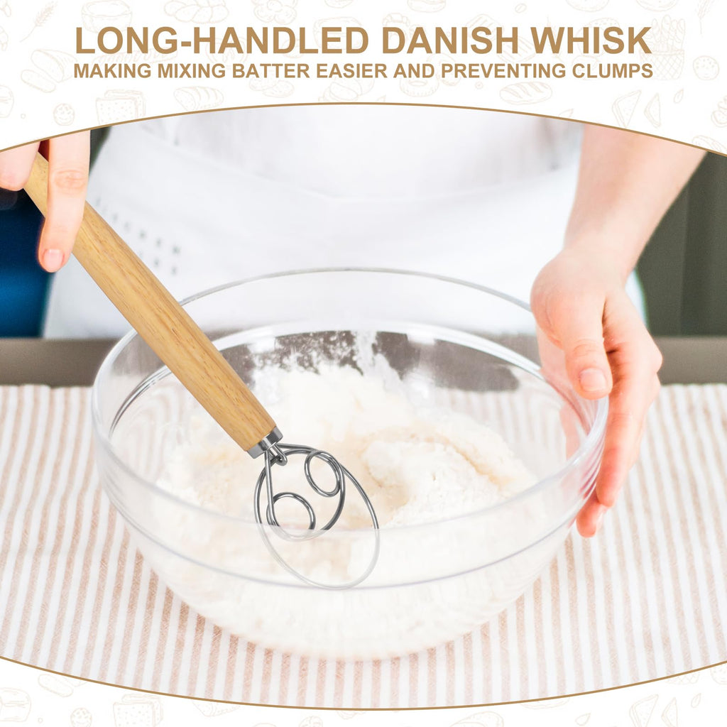 TNELTUEB Bread Proofing Basket Set, Incl 10'' Round & 9.6'' Oval Rattan Banneton, Dough Whisk, Scraper, Lame, Linen - Natural
