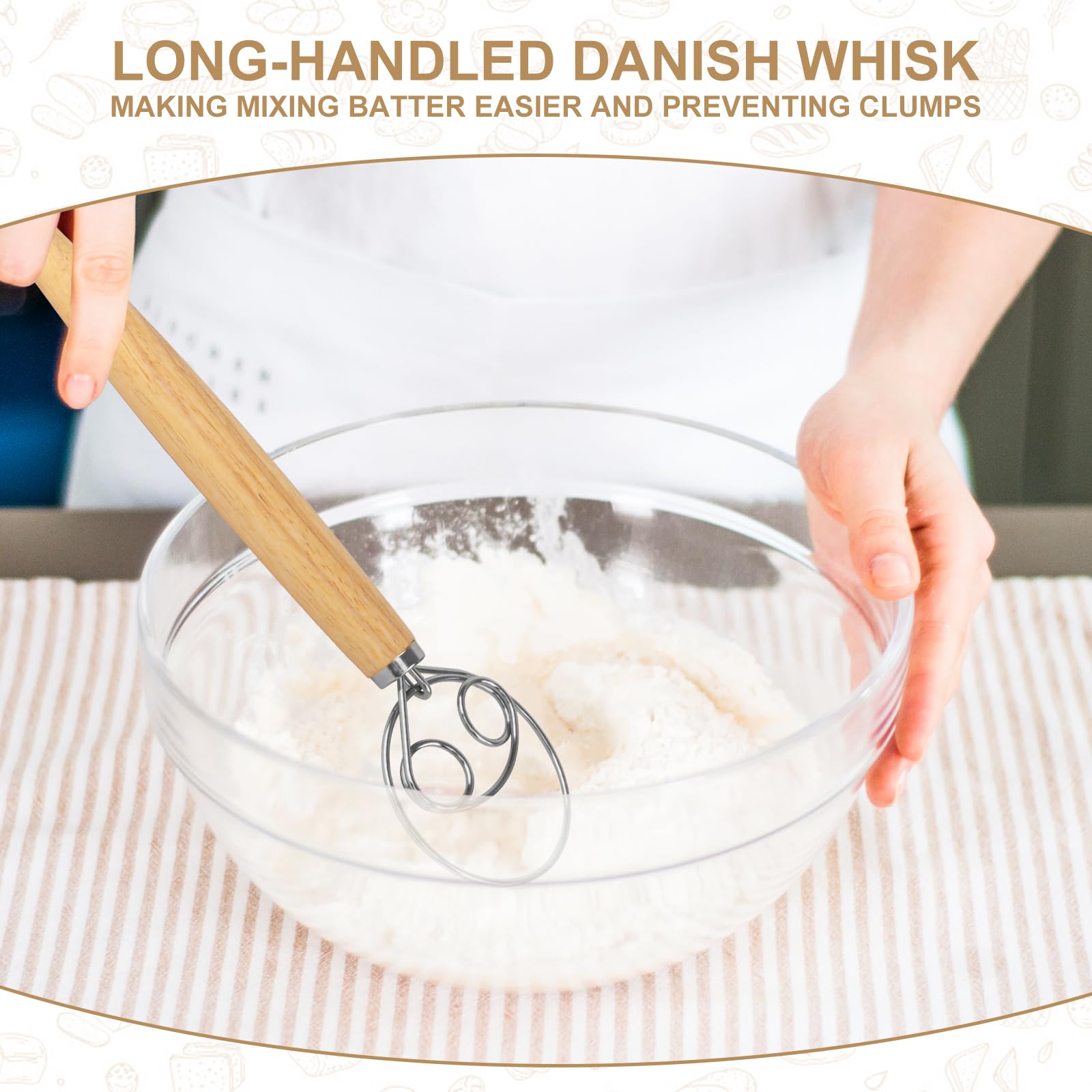 TNELTUEB Bread Proofing Basket Set, Incl 10'' Round & 9.6'' Oval Rattan Banneton, Dough Whisk, Scraper, Lame, Linen - Natural