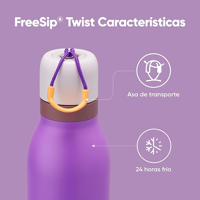 Owala FreeSip Twist Stainless Steel Water Bottle 24 oz California Grapevine