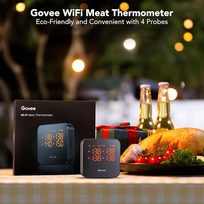 Govee WiFi Meat Thermometer Digital with 4 Probe, App Notification Alert