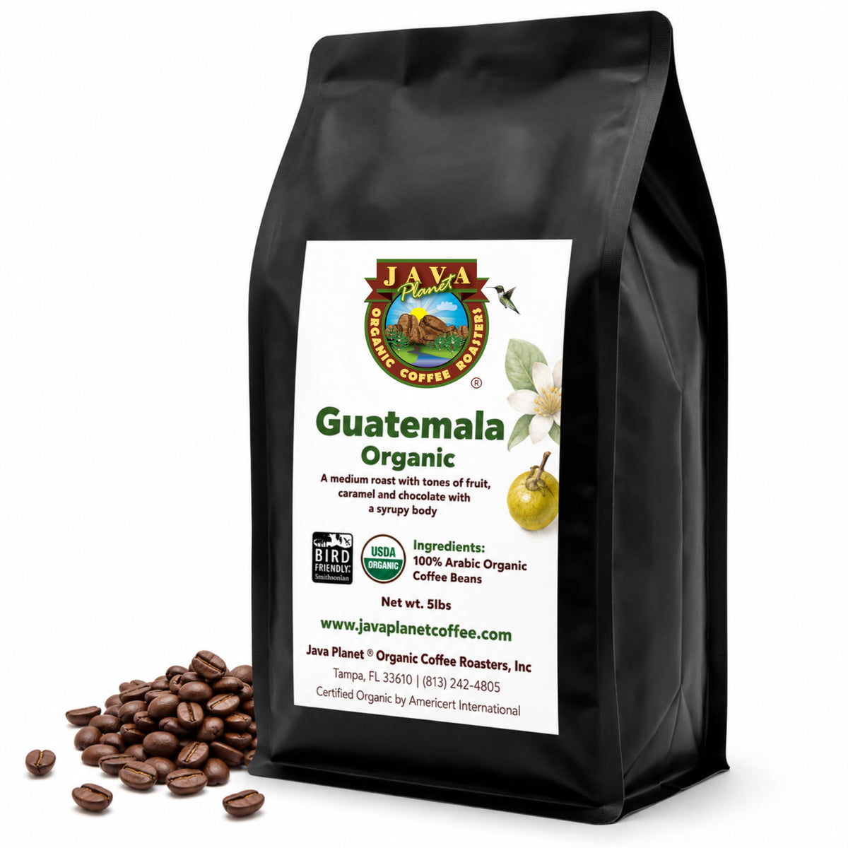Java Planet Low Acid Organic Whole Bean Coffee, Papua New Guinea, 16 oz