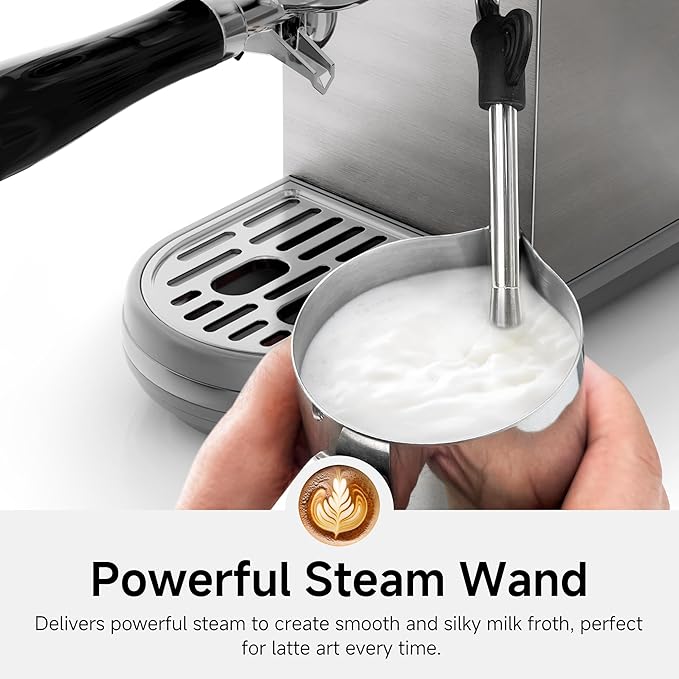 HIBREW H10B Programmable Espresso Machine with LED Display & Pressure Gauge