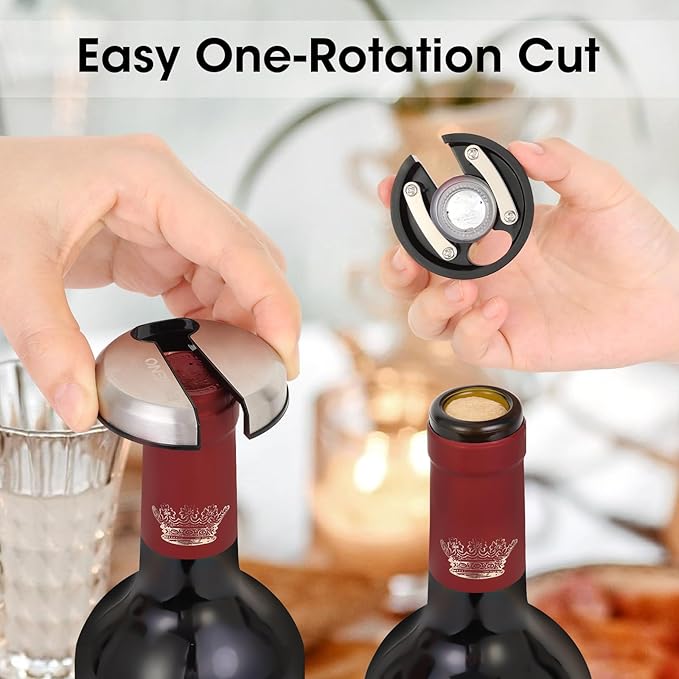 Beneno Wine Opener with Stainless Steel Wine Foil Cutter, Midnight Black